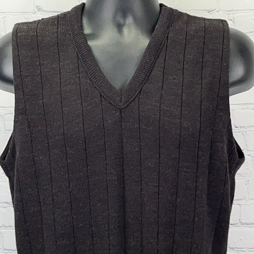 Vintage Y2Ks Delta Airlines V Neck Sweater Vest M Medium Brown Cintas USA Made
